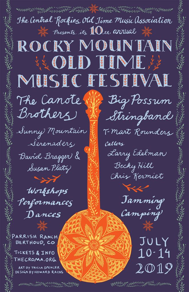 2019 Poster - Rocky Mountain Old-Time Music Festival by CROMA